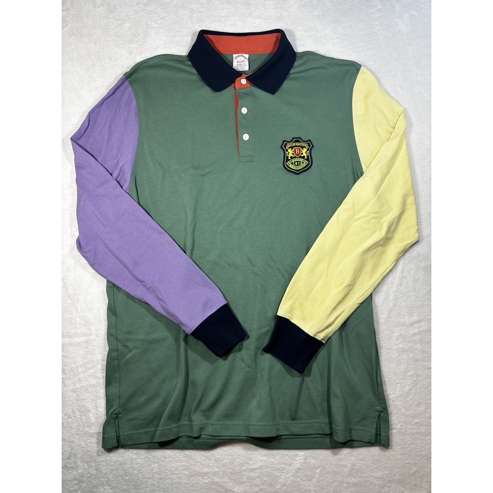Brooks Brothers Men's Large Rugby Polo Shirt Long Sleeve Multicolor Rare